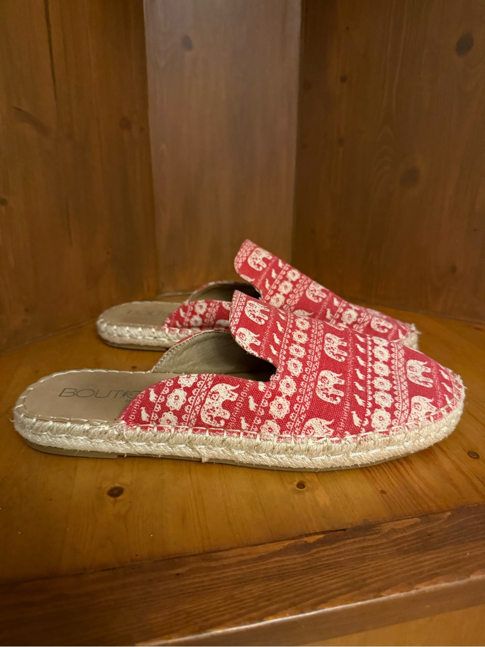 Boutique by Corky's “Taffy" Jute Wrapped Espadrille Slip-On Mules .9